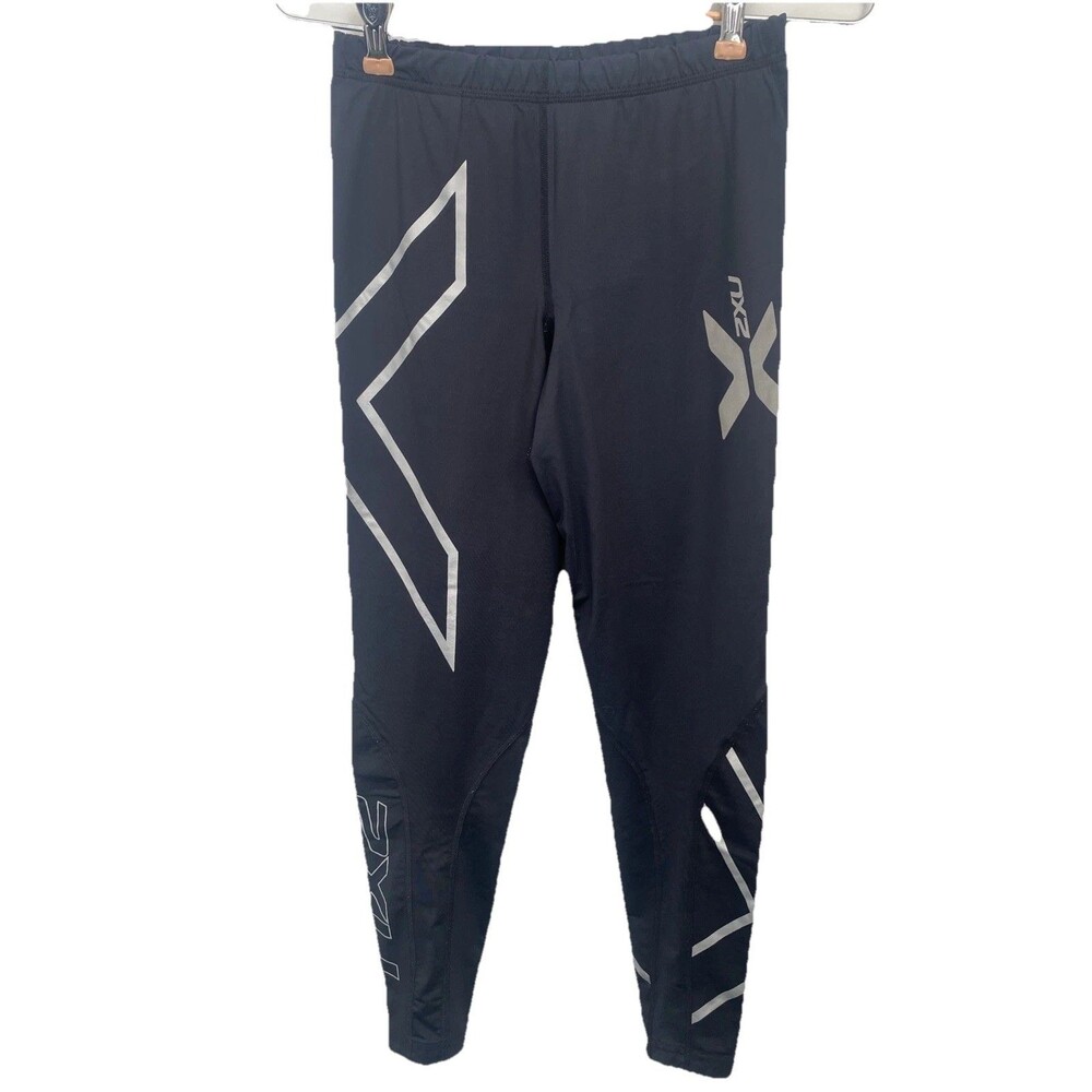 2XU Compression Womens Med Black Athletic Leggings Performance Gym Fits Like Sm